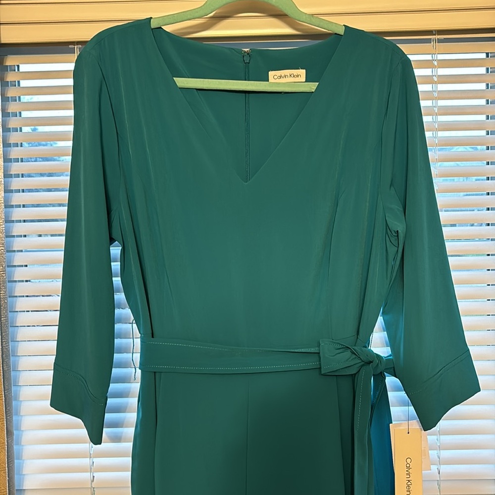 Calvin Klein V Neck 3/4 Sleeve Jumpsuit